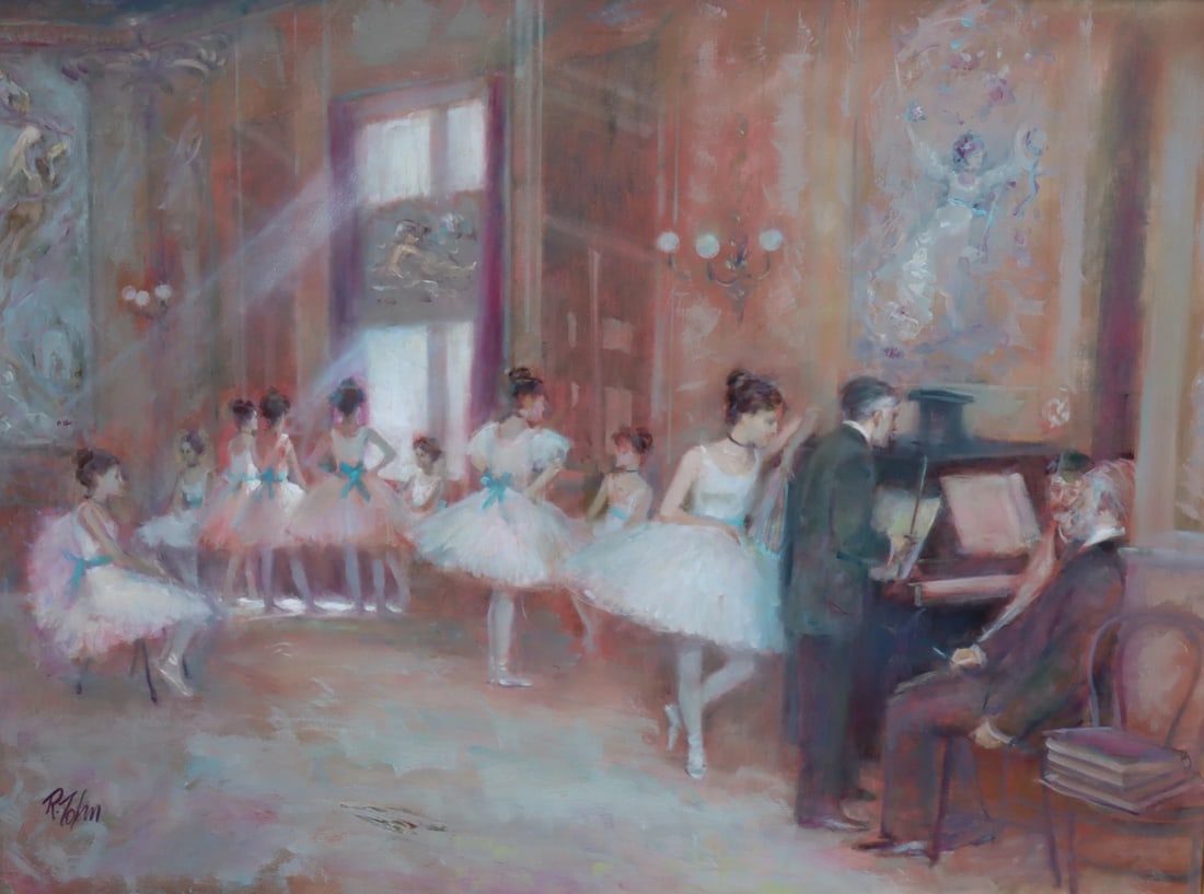 RICHARD JUDSON ZOLAN Original oil painting Ballerinas at the Rehearsal Hall: Title:RICHARD JUDSON ZOLAN Original oil painting Ballerinas at the Rehearsal Hall Description:RICHARD JUDSON ZOLAN (1931-2001). Original oil painting. Ballerinas at the Rehearsal Hall, 30" x 40" oil o