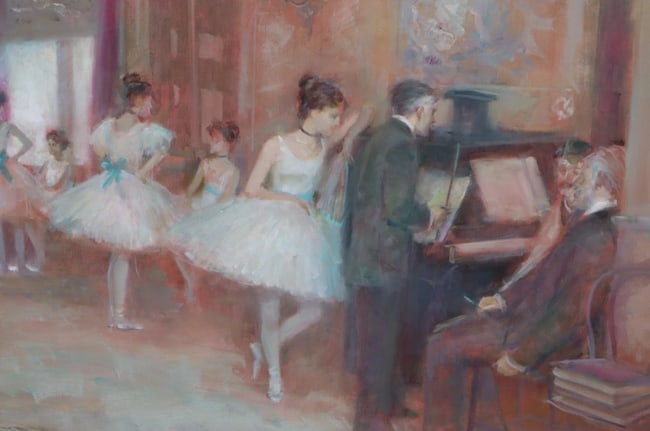 RICHARD JUDSON ZOLAN Original oil painting Ballerinas at the Rehearsal Hall - 3