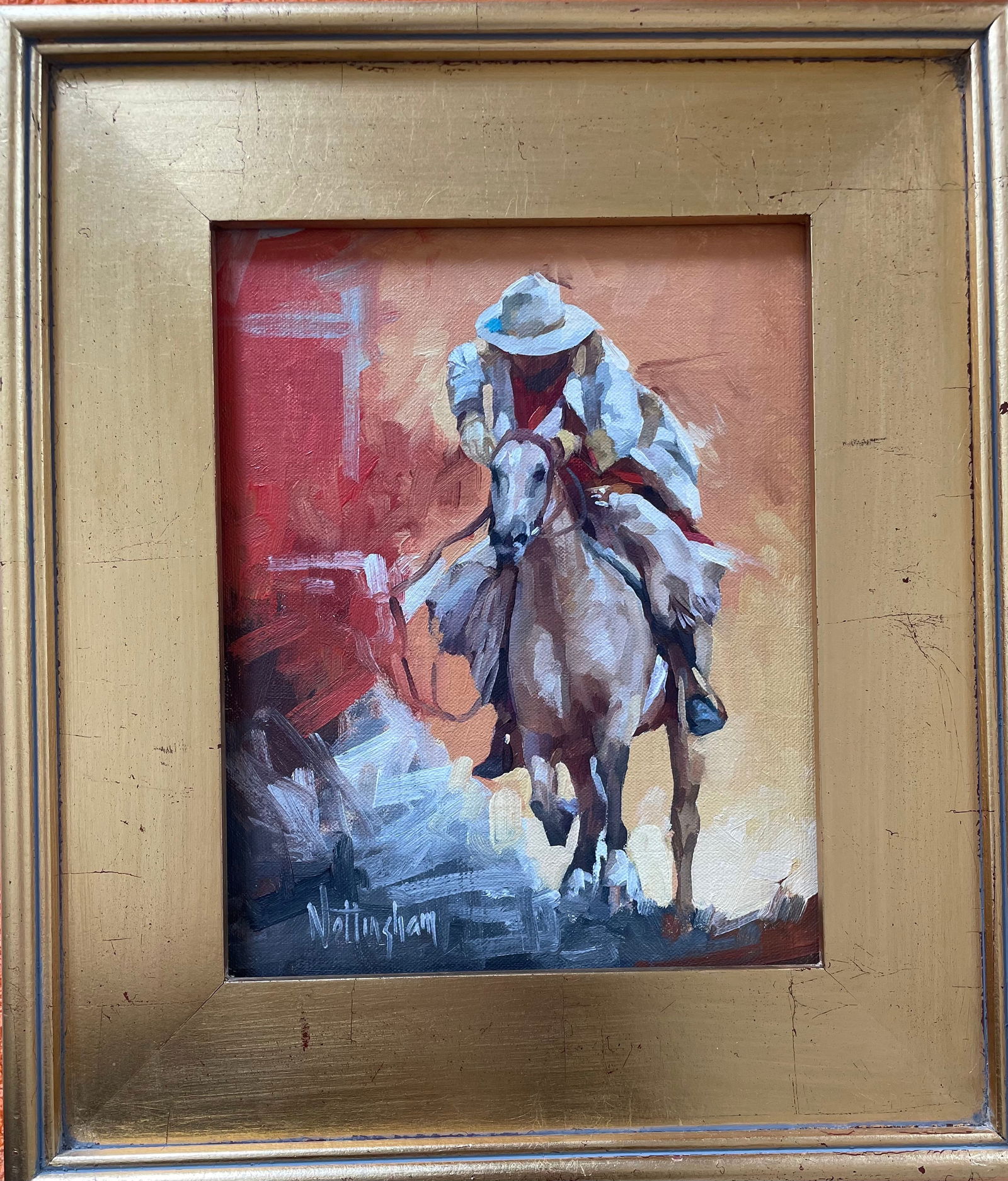 Untitled (cowboy with duster on horse) (1 of 2)