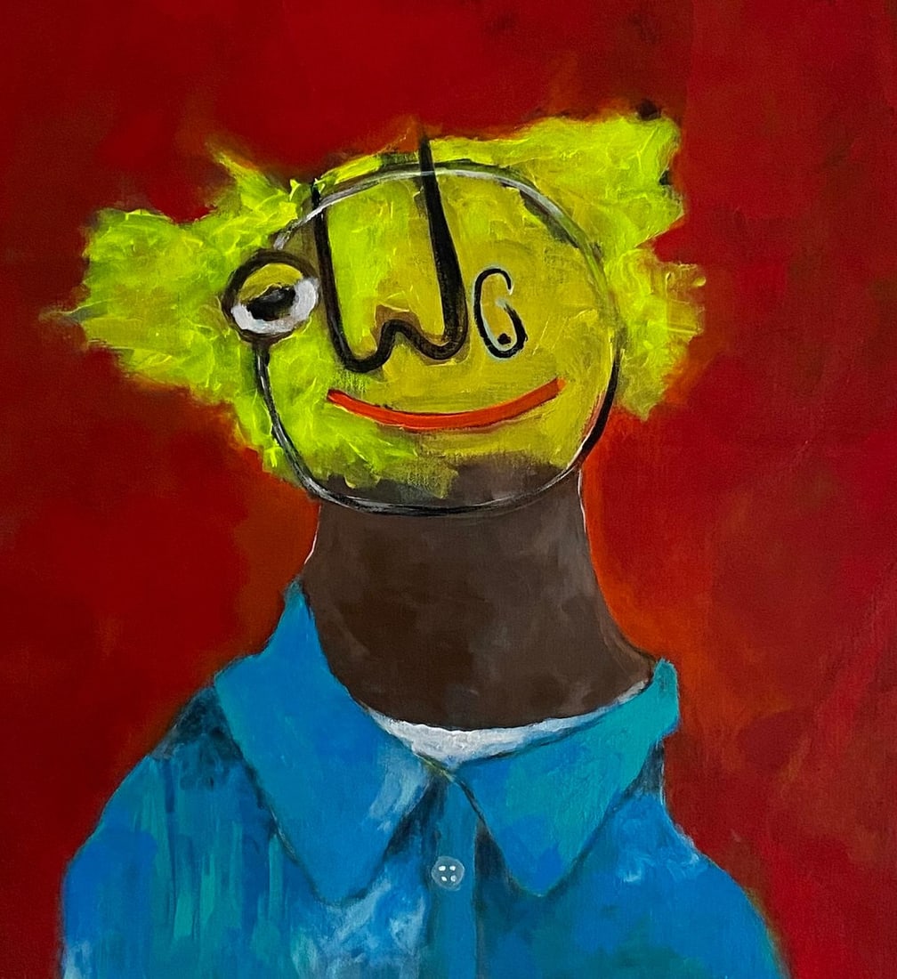 Wisdom Uche, Passport - 21st Century, Contemporary, Figurative, Neo-Expressionism, Love, Red, 2024 - 4