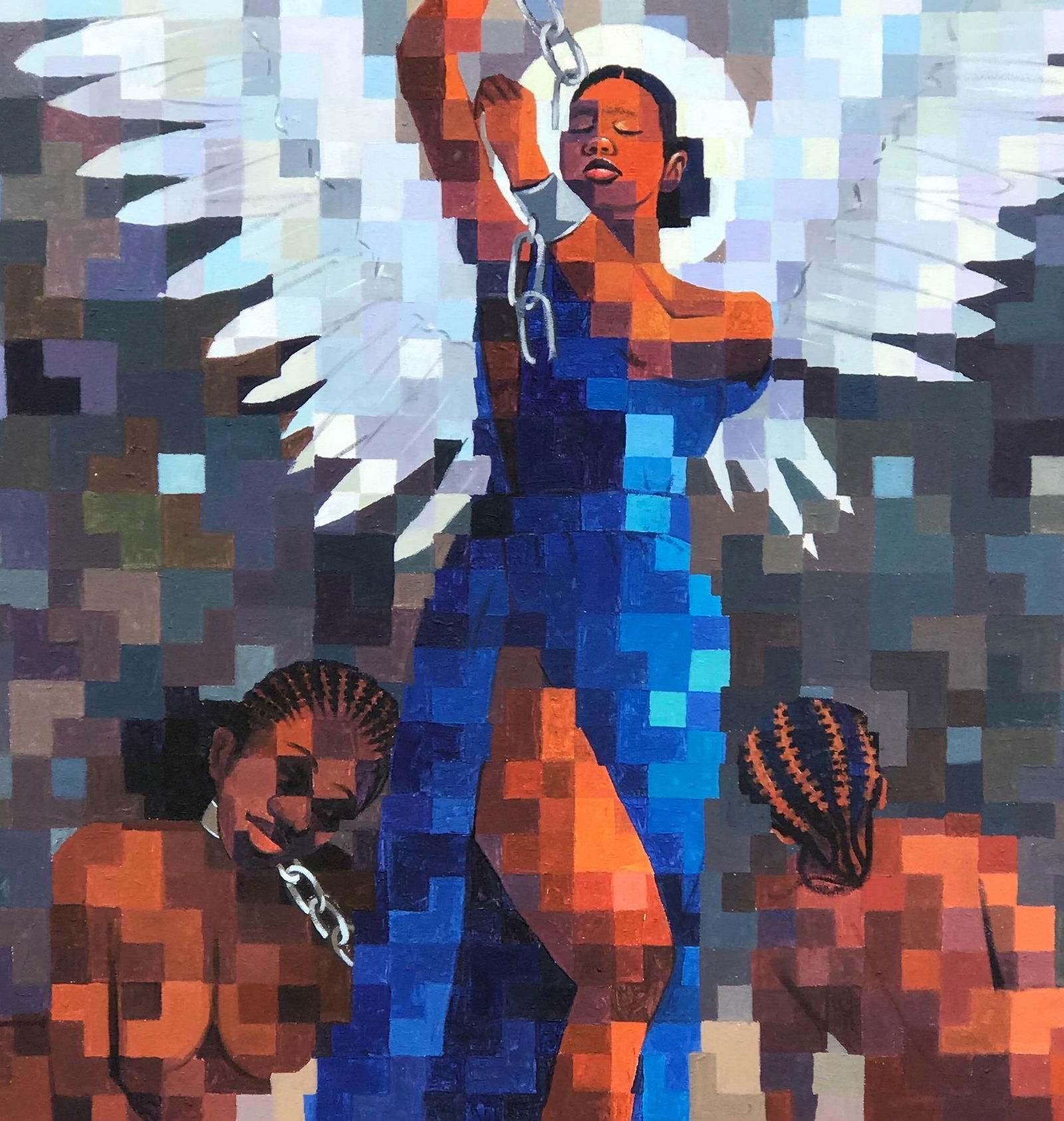 Olamilekan Okunade, An Ode To Liberty -21st Century, Contemporary, Figurative, Pixelated - 10