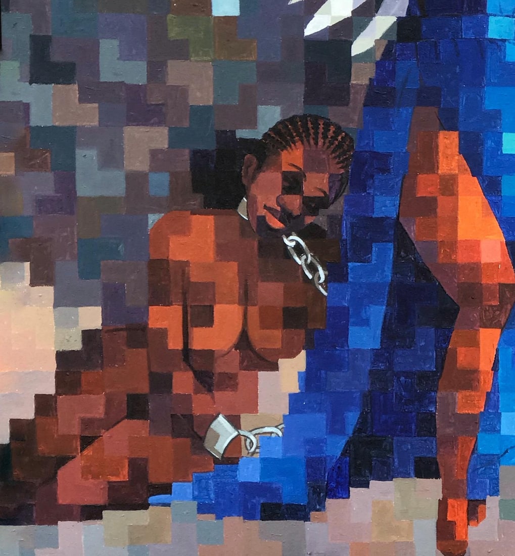 Olamilekan Okunade, An Ode To Liberty -21st Century, Contemporary, Figurative, Pixelated - 14