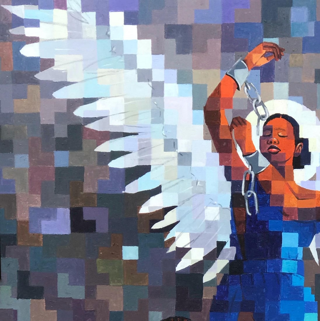 Olamilekan Okunade, An Ode To Liberty -21st Century, Contemporary, Figurative, Pixelated - 6