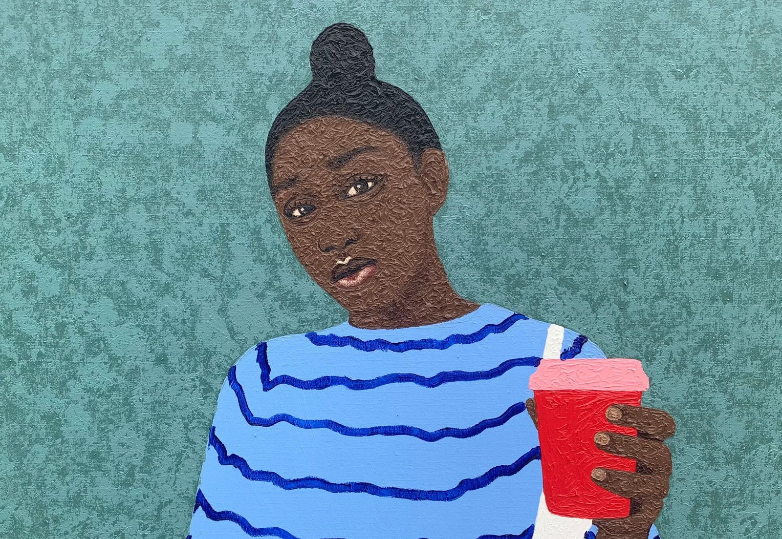 Joshua Salami, Blue Sleeve 1 - 21st Century, Contemporary, Figurative Portrait, Modern, Women, 2024 - 9