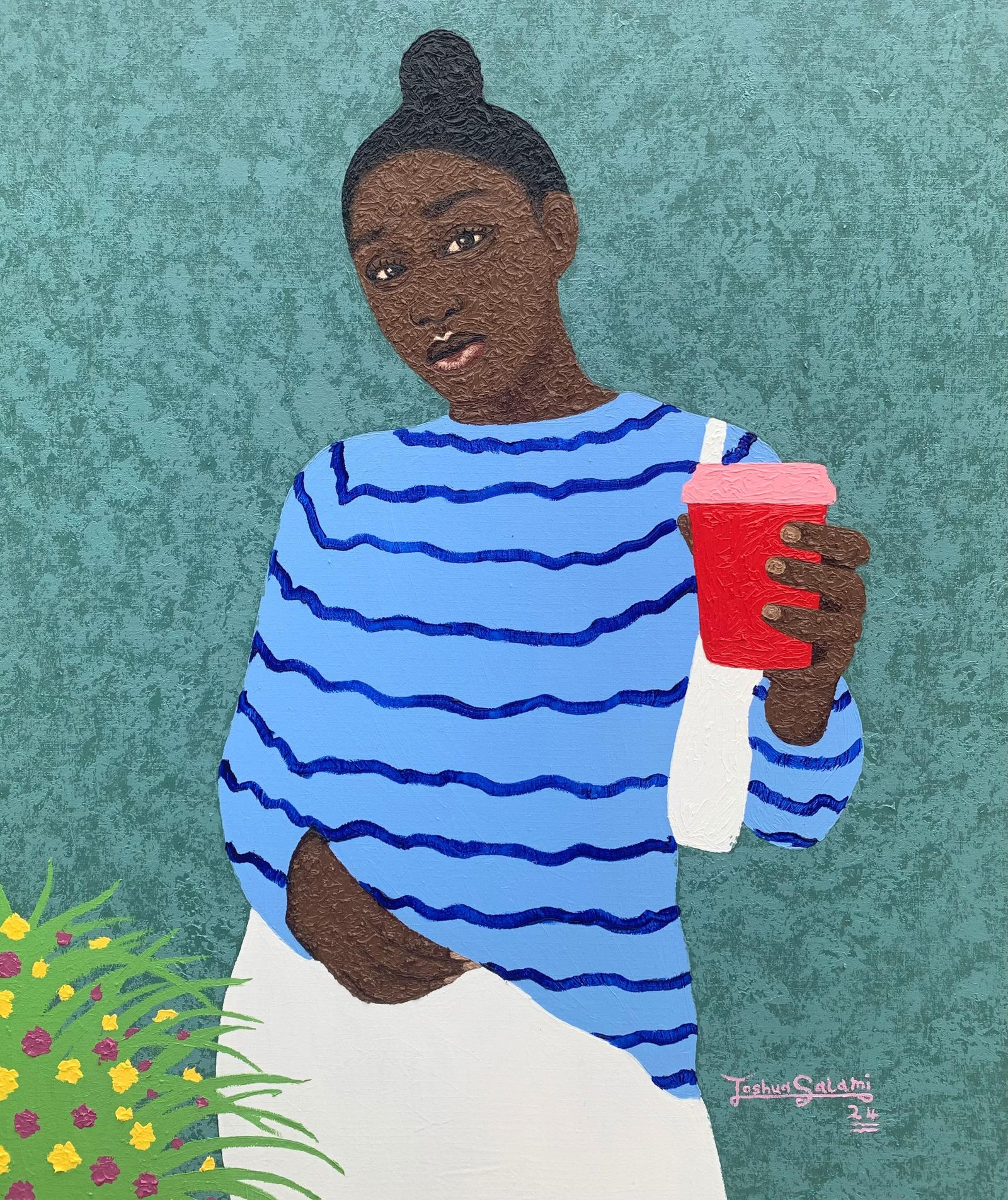 Joshua Salami, Blue Sleeve 1 - 21st Century, Contemporary, Figurative Portrait, Modern, Women, 2024 - 4