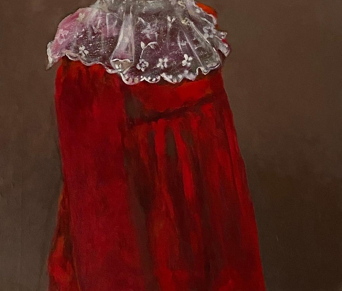 Wisdom Uche, Red Dress - 21st Century, Contemporary, Figurative, Neo-Expressionism, Love, 2024 - 2