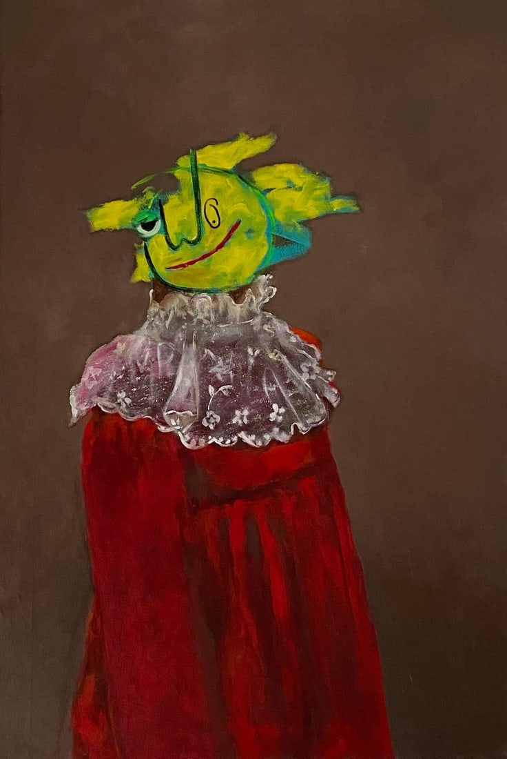 Wisdom Uche, Red Dress - 21st Century, Contemporary, Figurative, Neo-Expressionism, Love, 2024 - 4
