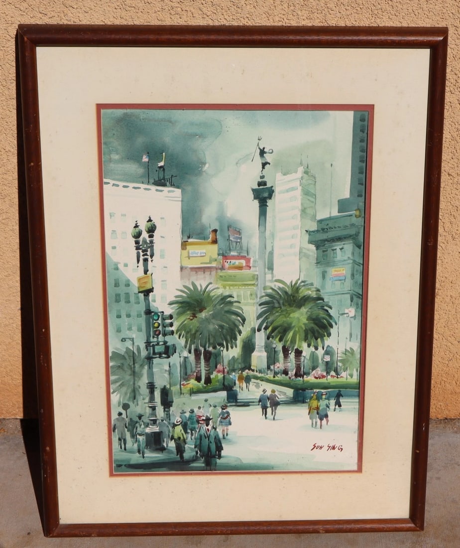 Mid Century California oil painting of the Palace of Fine Arts San Francisco - 2