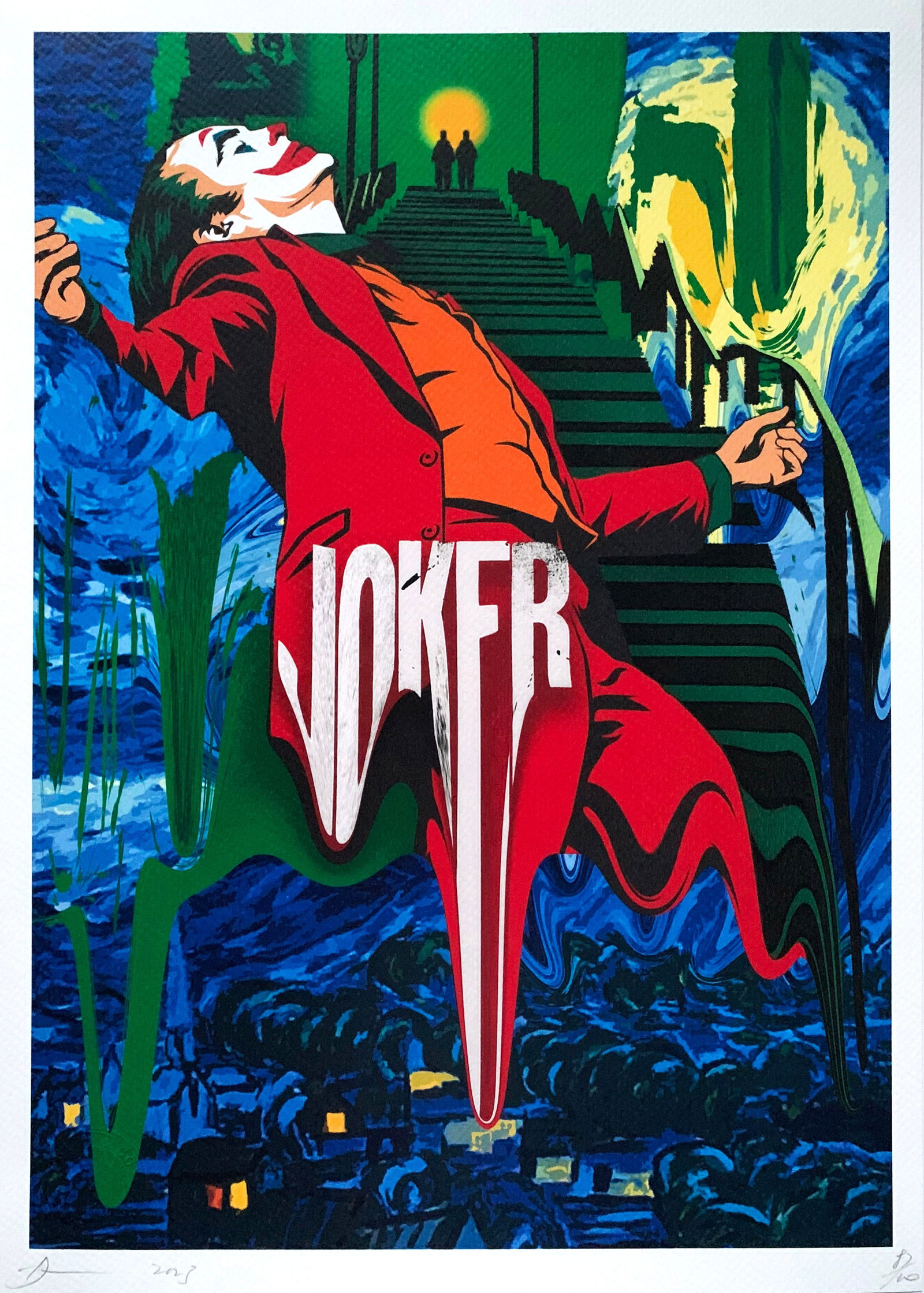 Death NYC Jocker: Title:Death NYC JockerDate/Period:21st CenturyMaterials:Giclee on Fine art 300 gsm paperSize:17 3/4 x 12 1/2 inchesDescription:Artist: Death NYC, limited edition giclee on paper, out of eddition of