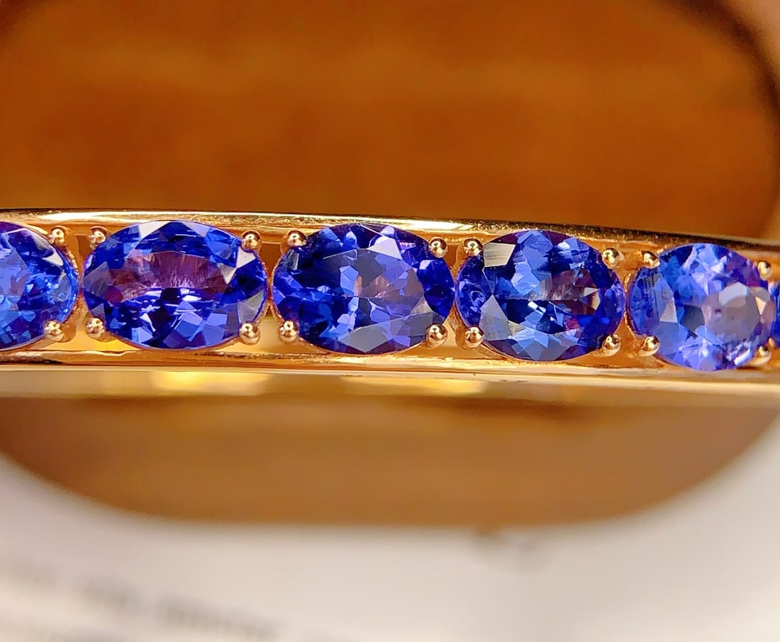 18K Gold Tanzanite Bracelet with Diamonds, Total 8.71g, 7.2ct Tanzanite - 5