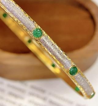 18K Gold Emerald Bracelet, Total 5.94g, 2ct Emerald - 2