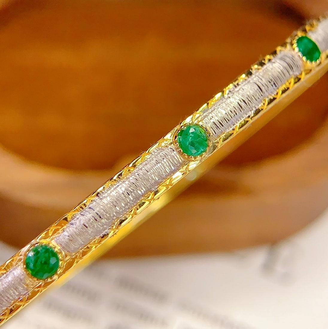 18K Gold Emerald Bracelet, Total 5.94g, 2ct Emerald - 5