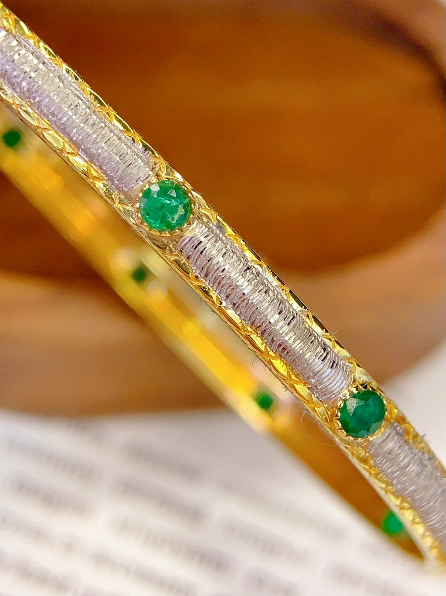 18K Gold Emerald Bracelet, Total 5.94g, 2ct Emerald - 7