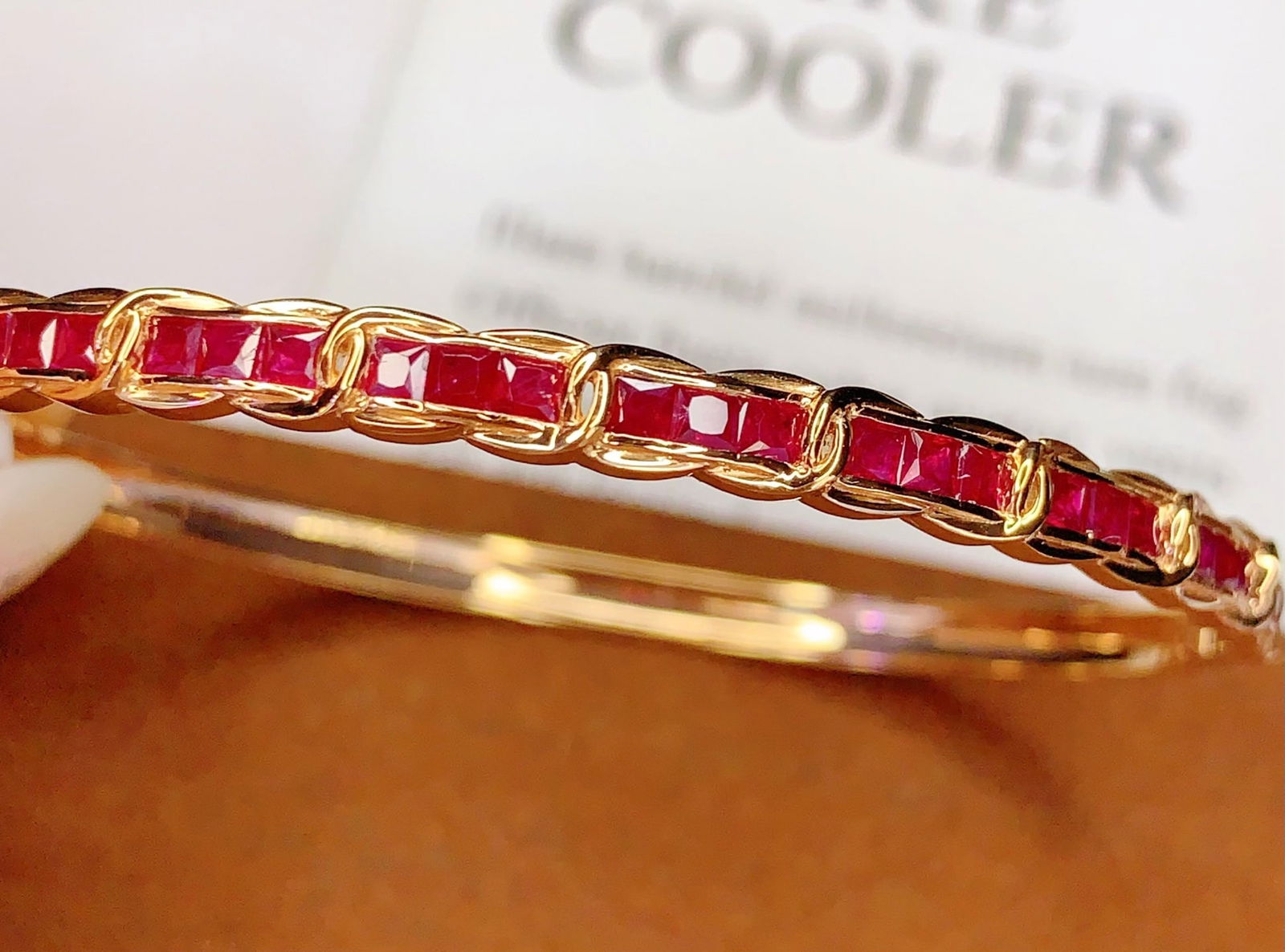 18K Gold Ruby Bracelet, Total 8g, 3.8ct Ruby - 4