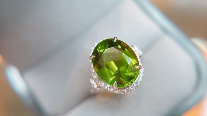 18K Gold Tourmaline Ring with Diamonds, Total 3.53g, 5.53ct Tourmaline - 4