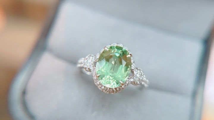 18K Gold Tourmaline Ring with Diamonds, Total 2.79g, 2.35ct Tourmaline - 4