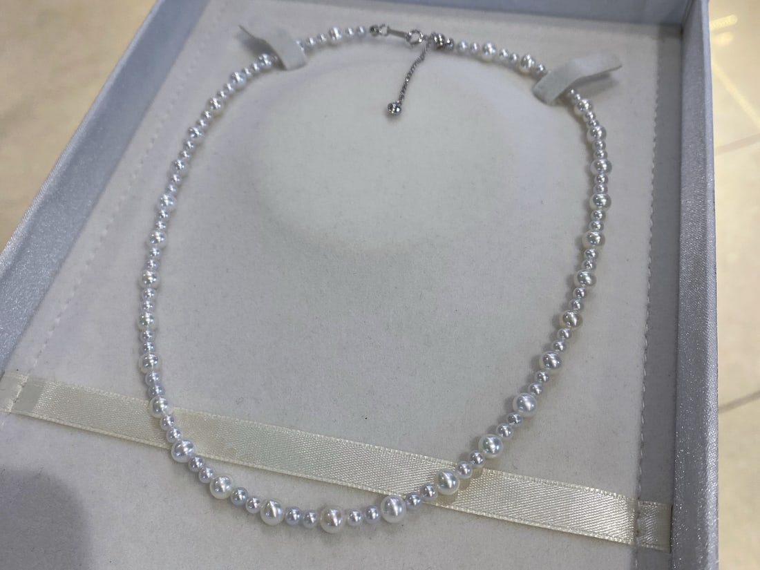 Natural Pearl Necklace, 3-6mm, Aurora Iridescent - 2