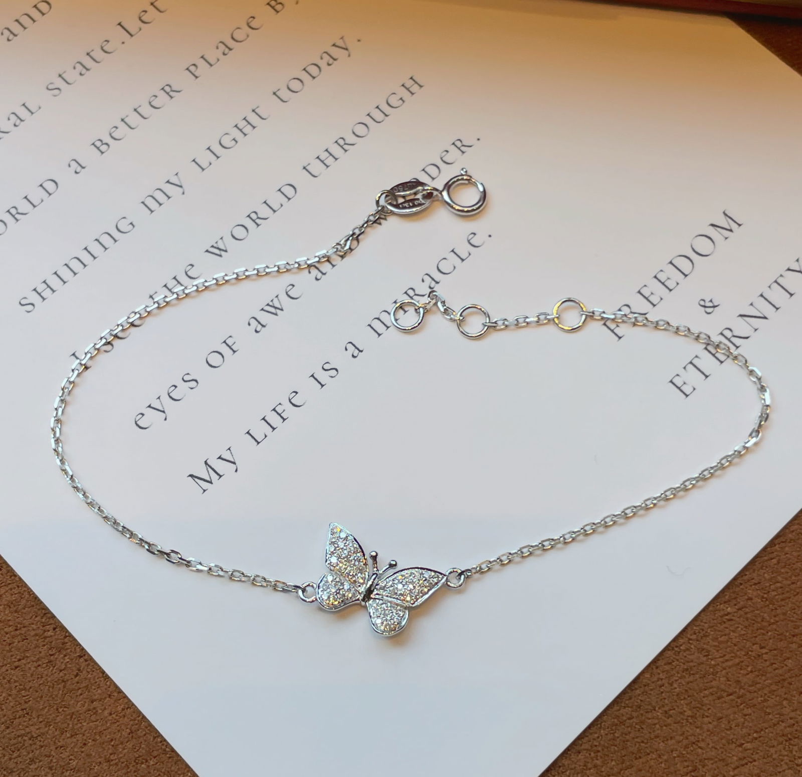 18K Gold Diamond Butterfly Bracelet - 2