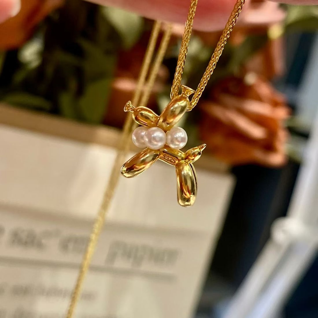 Sterling Silver Pendant with 5 Freshwater Akoya Pearls, 3-3.5mm - 4