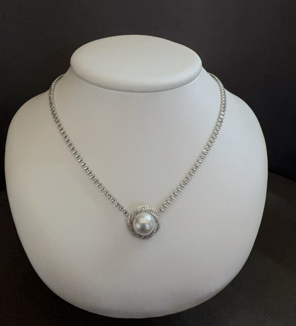 11-12mm Edison Pearl Necklace and Bracelet Set, Sterling Silver - 2