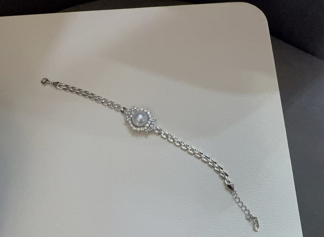 11-12mm Edison Pearl Necklace and Bracelet Set, Sterling Silver - 3