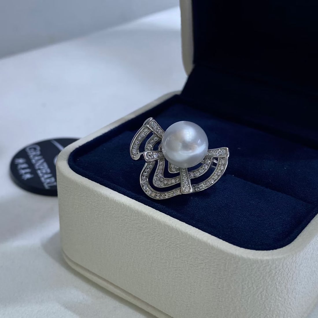 Sterling Silver Ring with 10-11mm Natural South Sea Pearl - 2