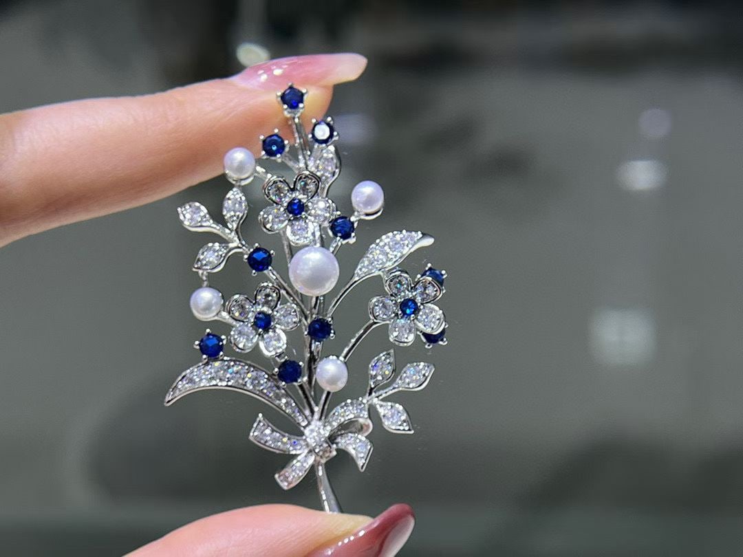 Bridal Bouquet Brooch with 3-6mm Natural Freshwater Pearls - 3