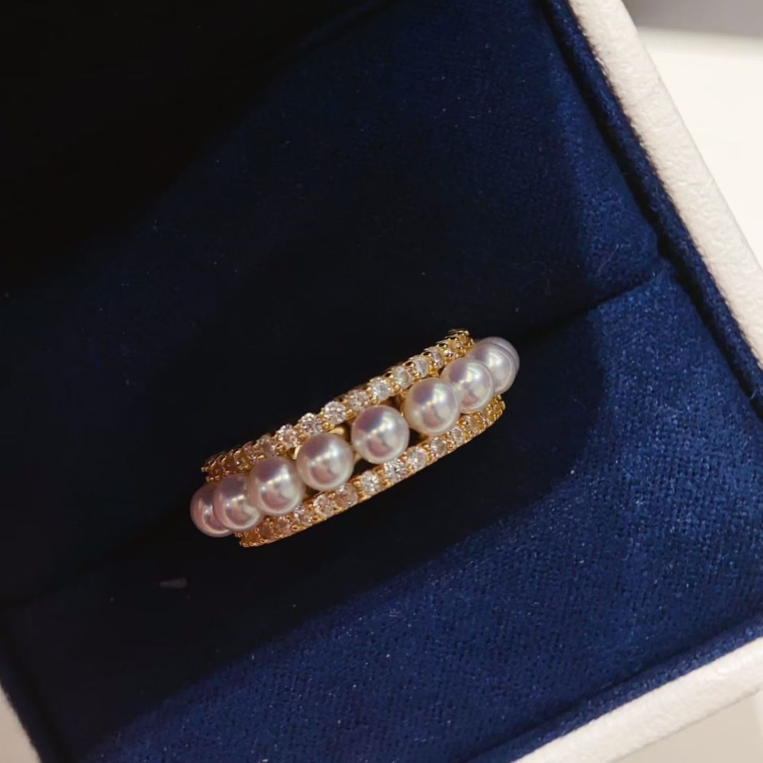 Full Circle Bracelet or Necklace with 17 x 3.5-4mm Aurora Freshwater Pearls, Sterling Silver - 3