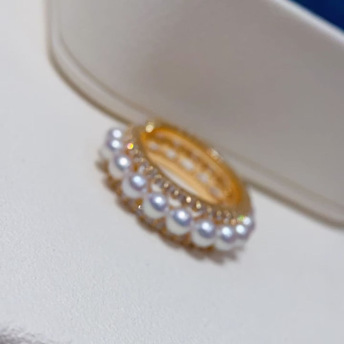 Full Circle Bracelet or Necklace with 17 x 3.5-4mm Aurora Freshwater Pearls, Sterling Silver - 5