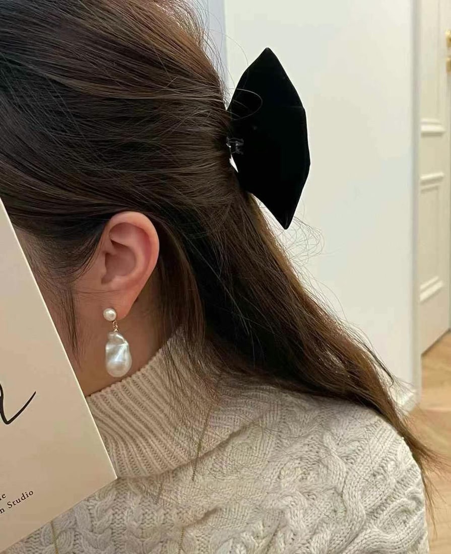 Baroque Pearl Earrings with 14+mm Natural Pearls, Sterling Silver (1 of 10)