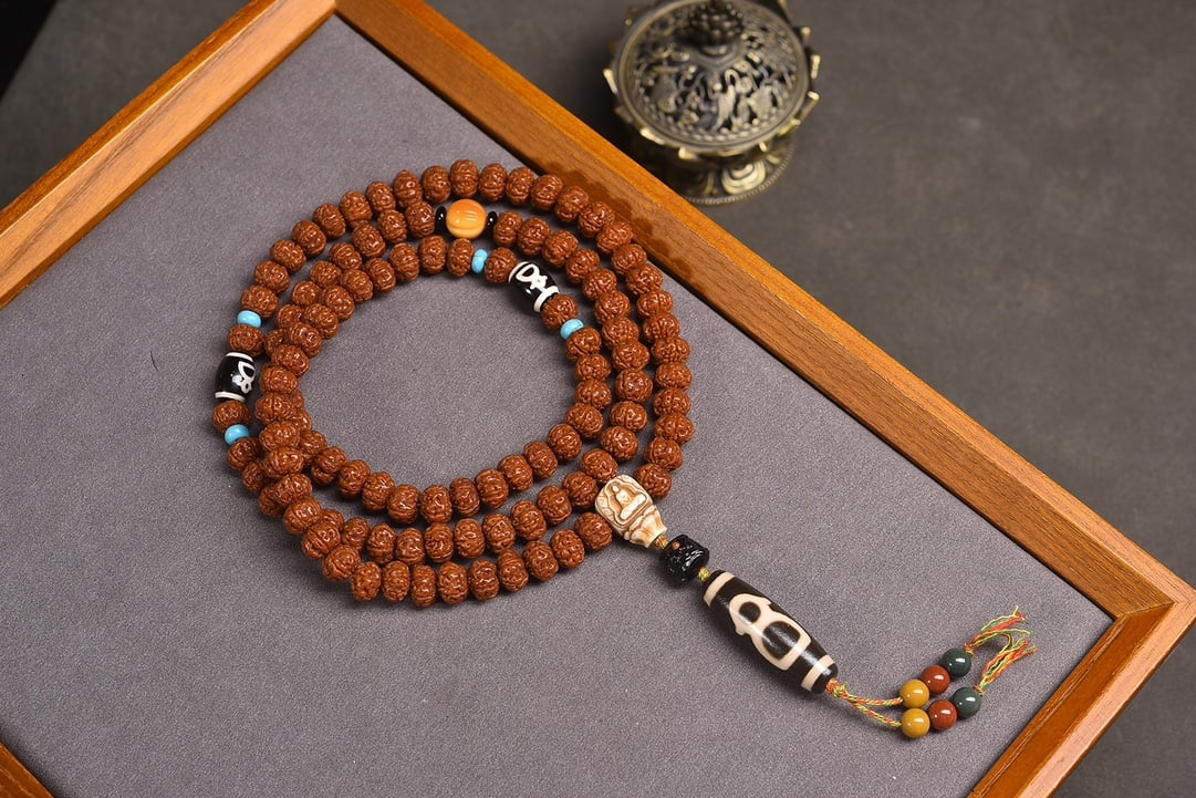 108-Bead Multi-Strand Vajra Bodhi Bracelet/Necklace, 9+mm Beads, Approx. 66.66g - 2