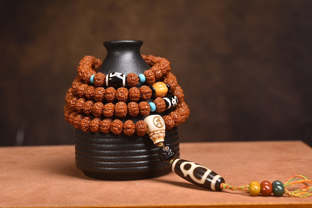 108-Bead Multi-Strand Vajra Bodhi Bracelet/Necklace, 9+mm Beads, Approx. 66.66g - 6