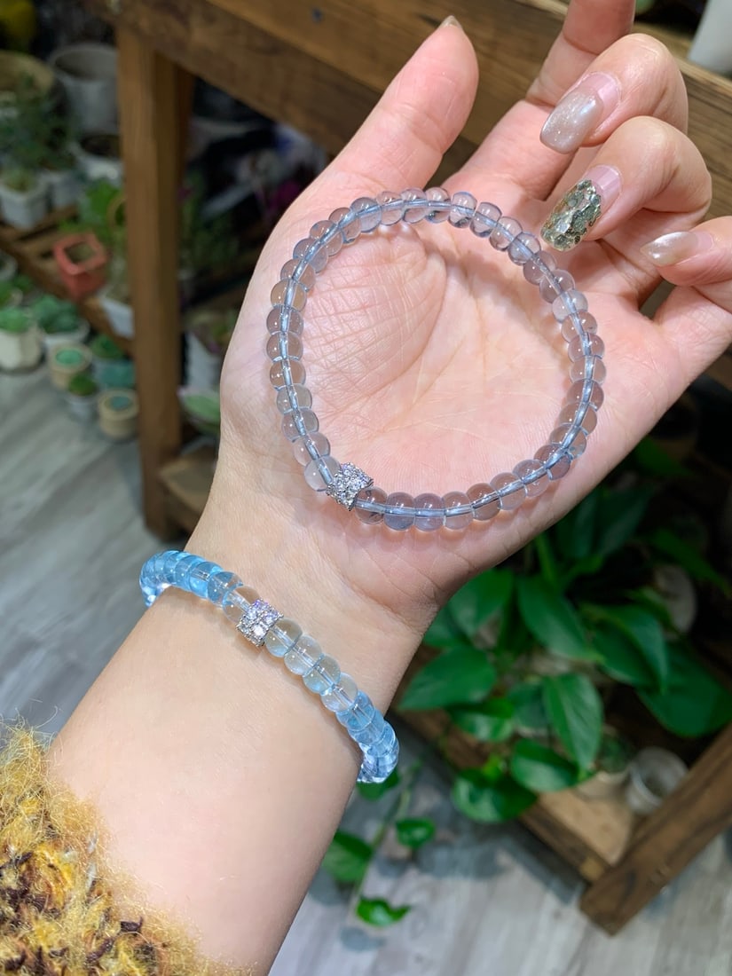 Natural Topaz 6.8mm Bracelet - Elegant and Eye-Catching, Wellness and Beauty Stone - 2