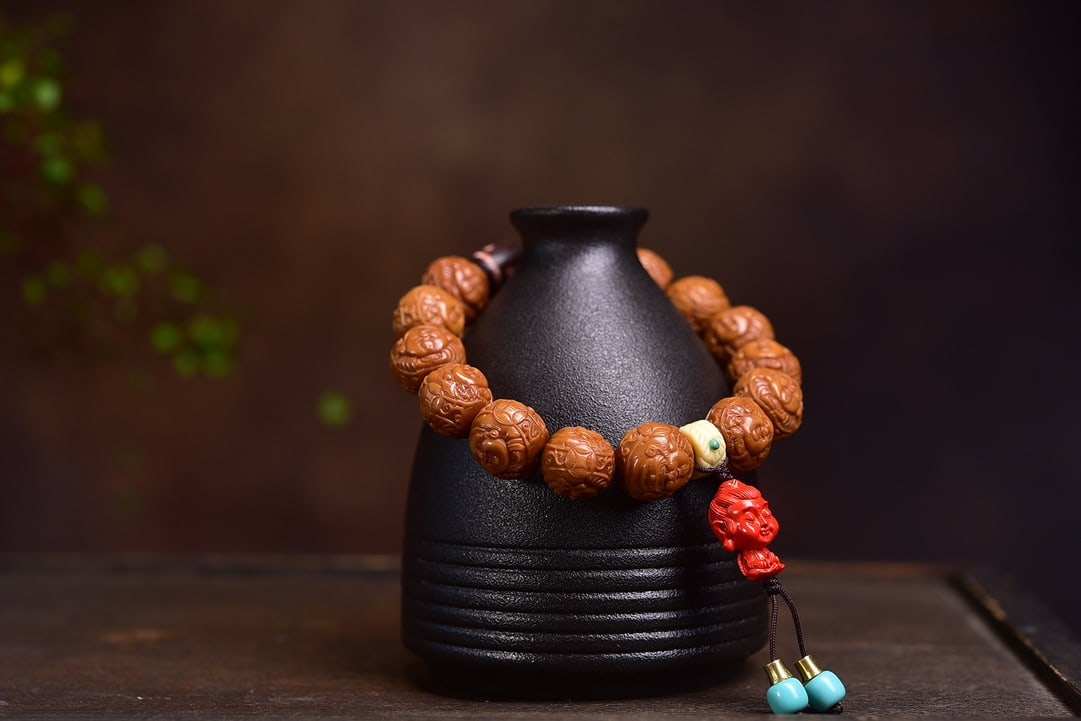 Natural Wood Bead Bracelet, 14mm Beads, 33.88g - Handcrafted Wooden Jewelry - 6