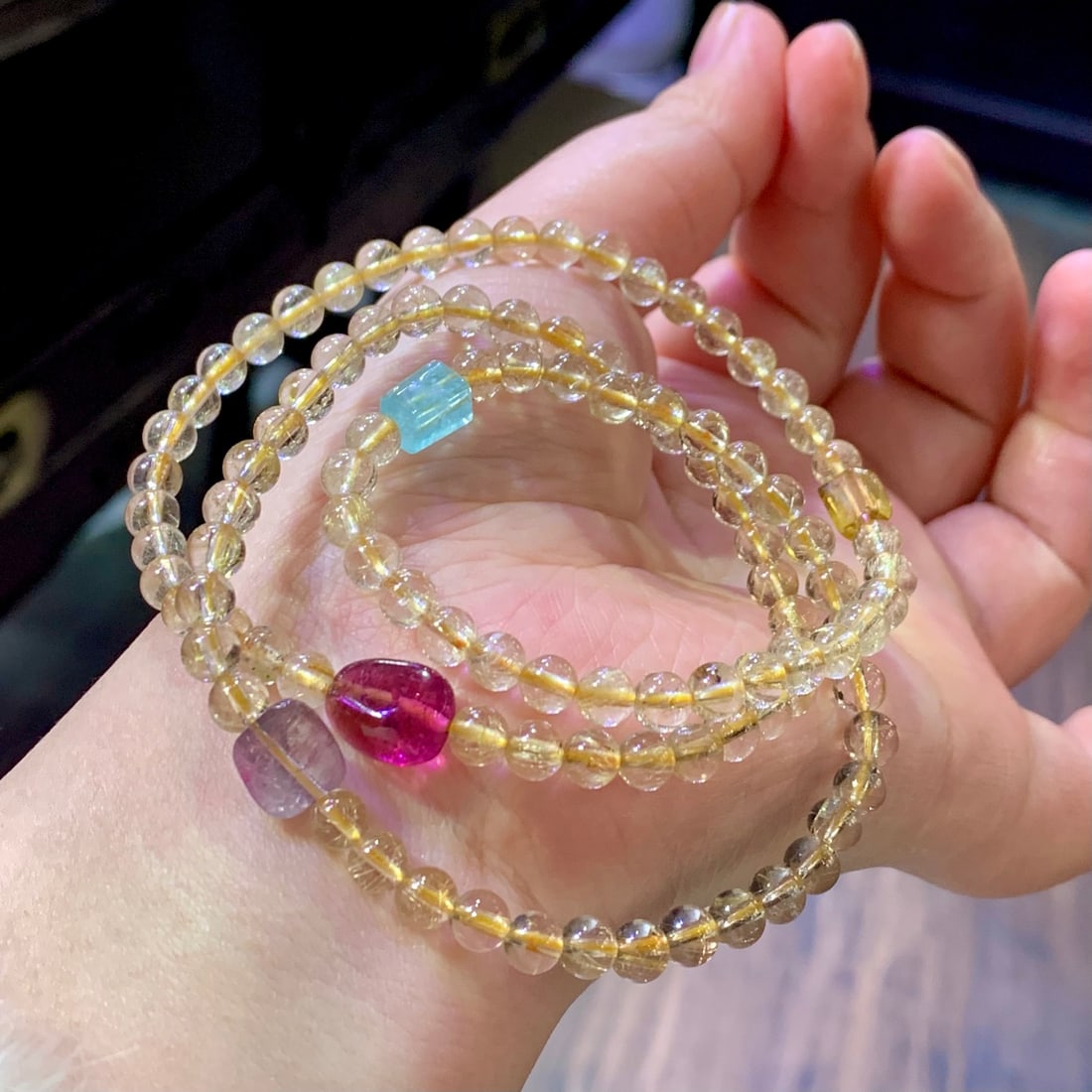 Natural Rutilated Quartz Multi-Strand Bracelet, 23.97g - 4