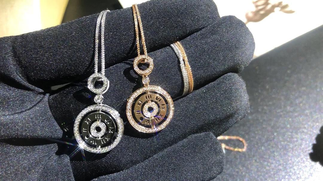 18K Gold Natural Sapphire Necklace with Diamonds, 7.5ct, 7.70g - 7