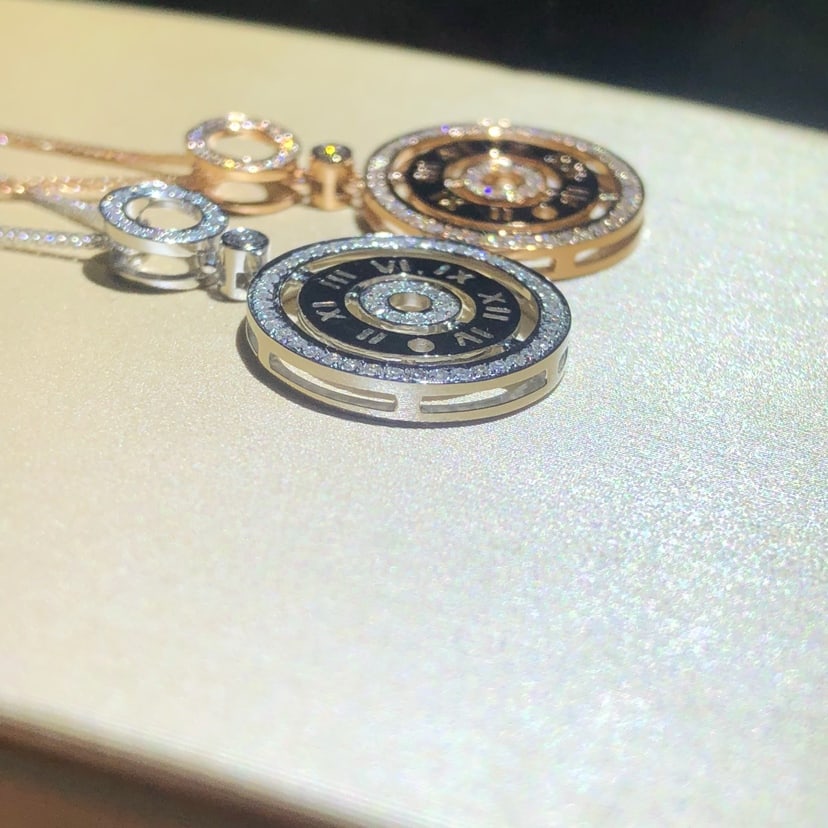 18K Gold Natural Sapphire Necklace with Diamonds, 7.5ct, 7.70g - 8