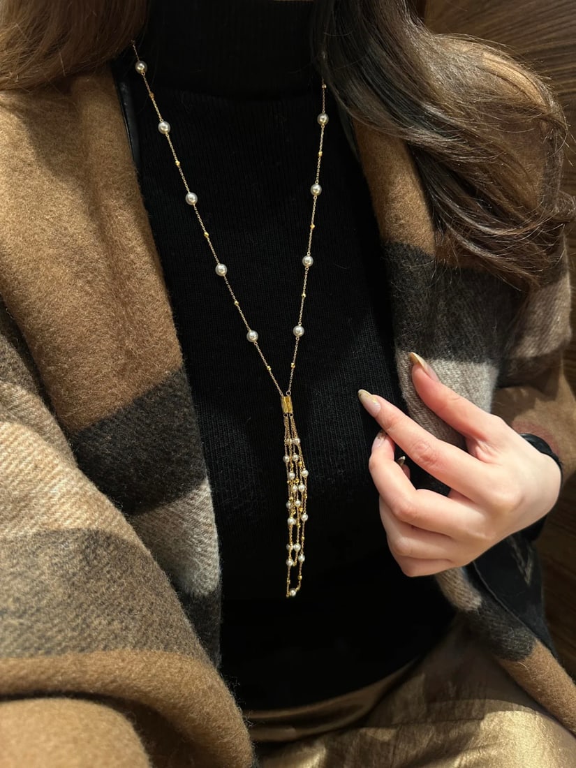 Freshwater Pearl Starburst Sweater Necklace with Magnetic Clasp, 3.5-4mm - 3