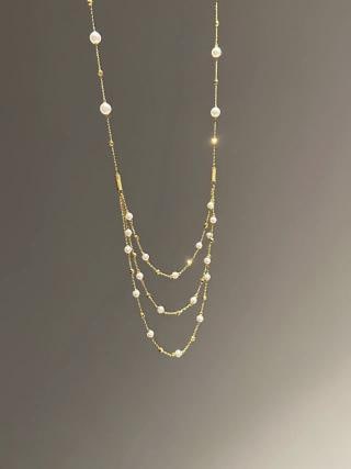 Freshwater Pearl Starburst Sweater Necklace with Magnetic Clasp, 3.5-4mm - 6