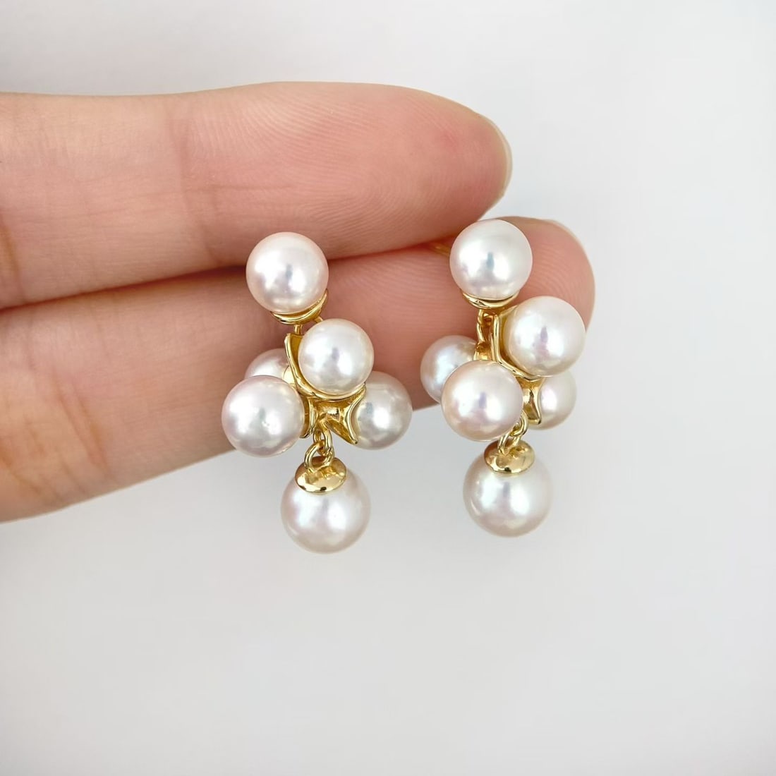 Sterling Silver Grapevine Freshwater Pearl Stud Earrings, 5-7mm - 5