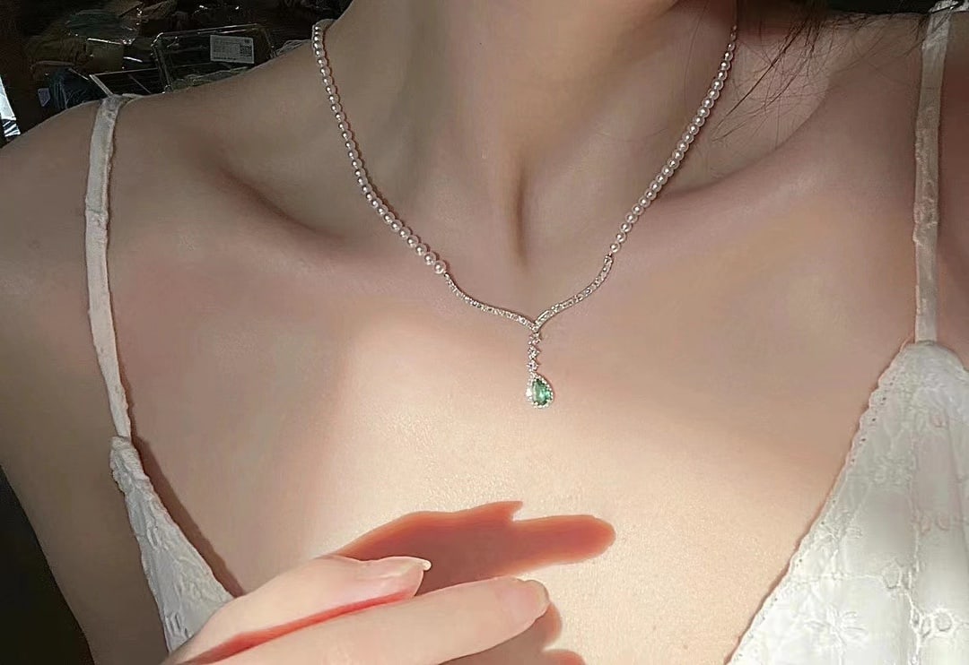 S925 Sterling Silver Baby Pearl Necklace, 5mm Near-Round Pearls - 5