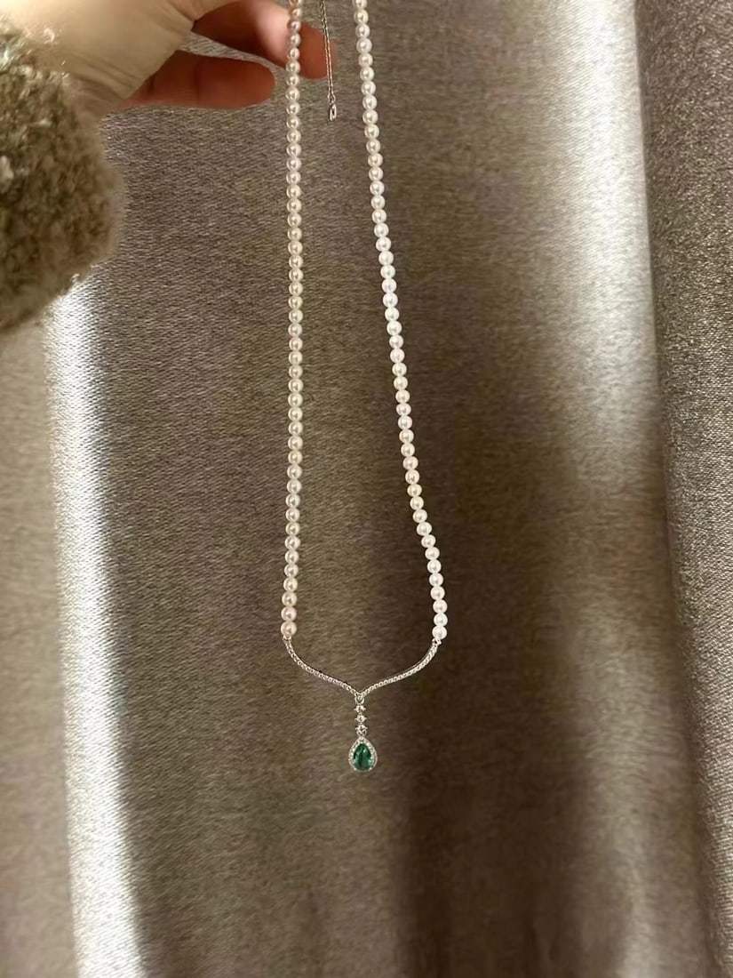 S925 Sterling Silver Baby Pearl Necklace, 5mm Near-Round Pearls - 7