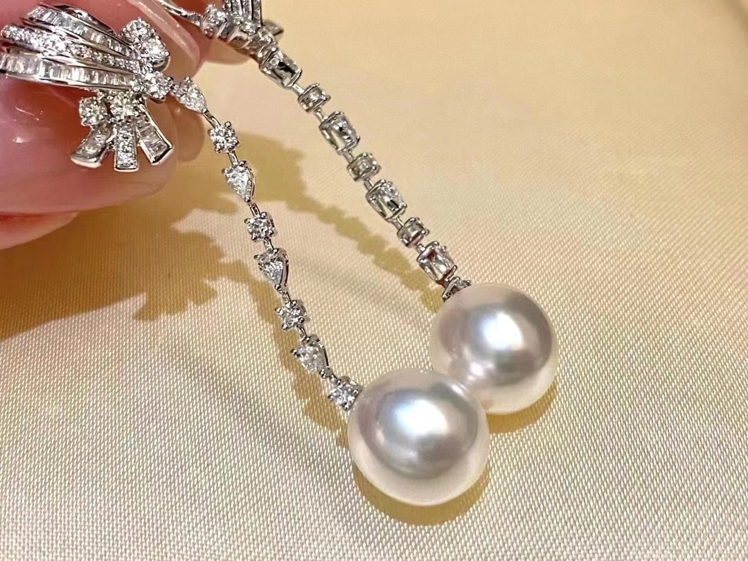 S925 Sterling Silver Earrings with 9-10mm Natural Pearls - 3