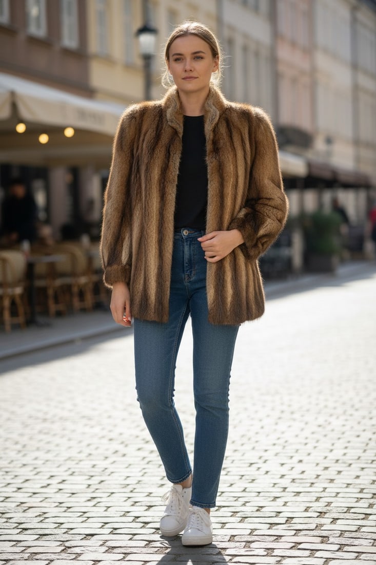 BISAM FUR JACKET EU: L - US:16 - 2