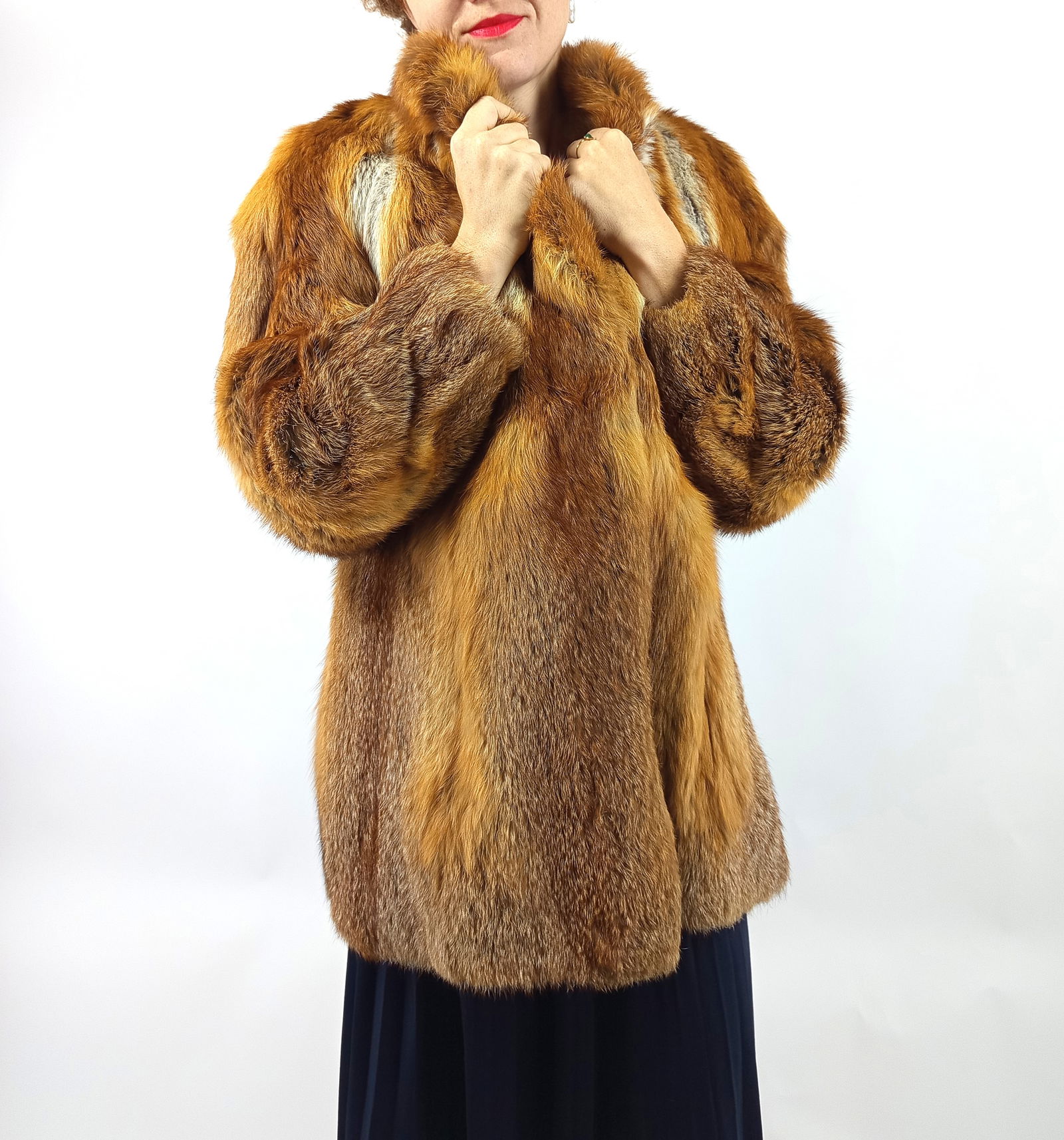 RED FOX FUR JACKET EU: L ; US: 16 - 9