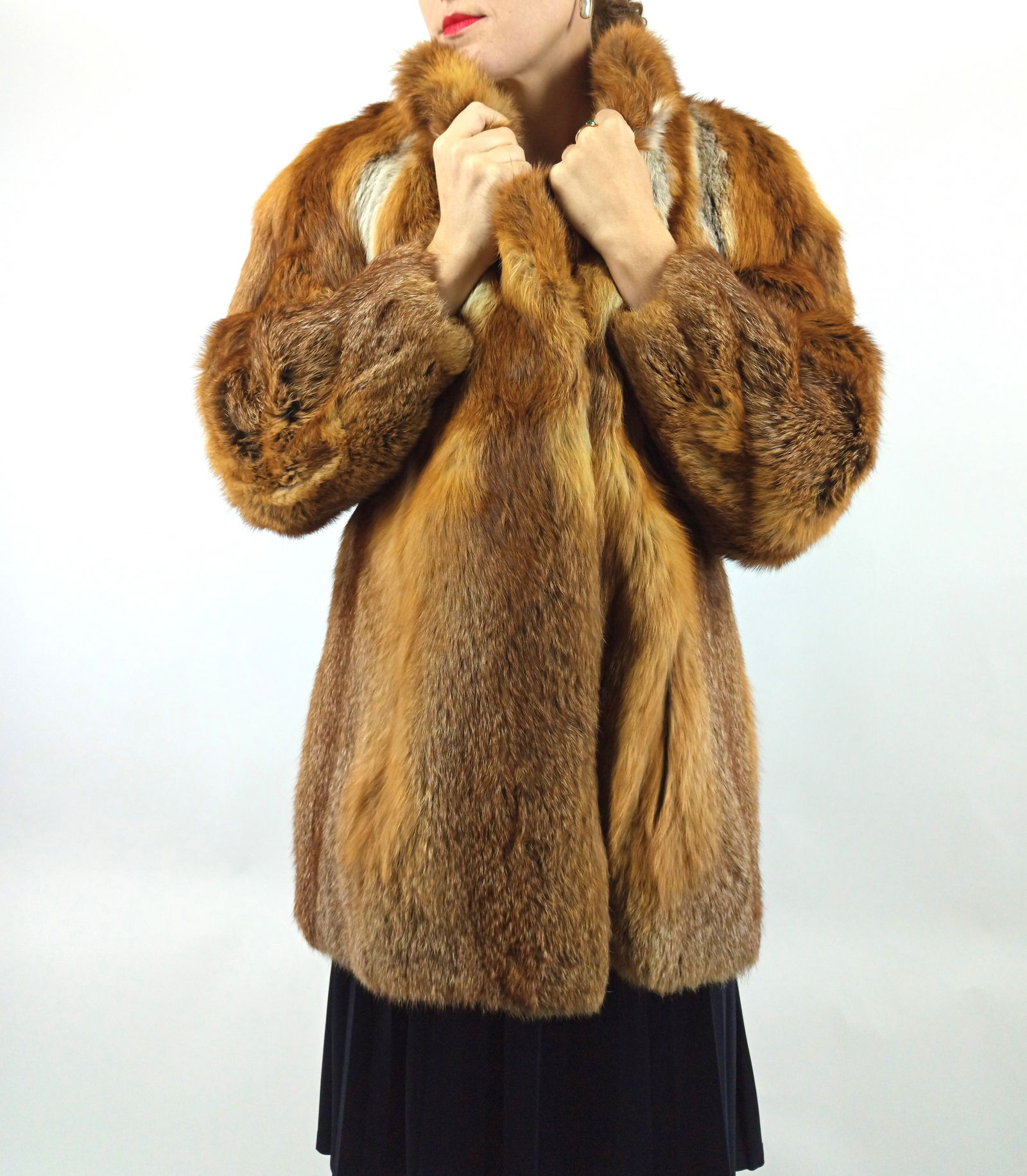 RED FOX FUR JACKET EU: L ; US: 16 - 8