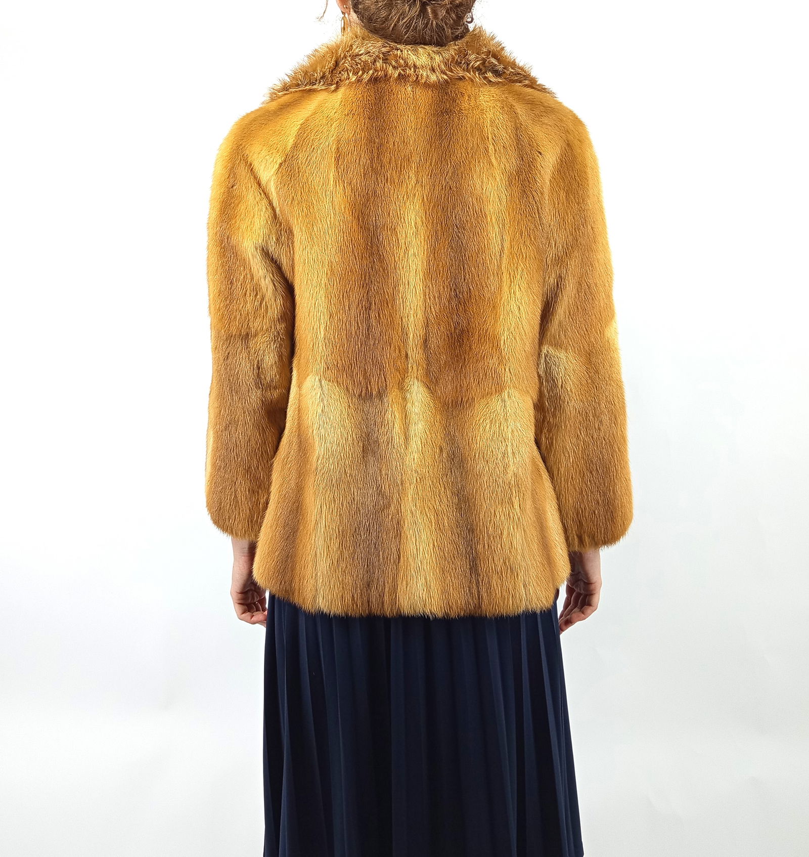 GOLDEN MINK RED FOX FUR JACKET EU: L ; US: 16 - 7