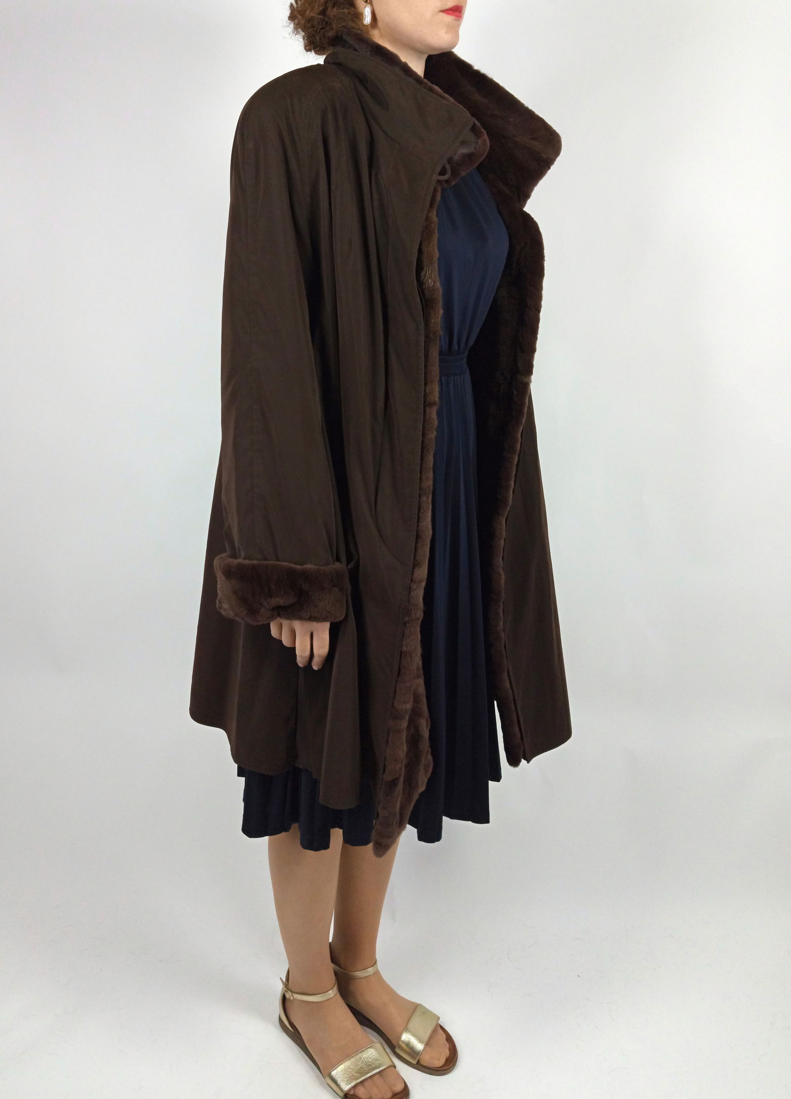 PARKA COAT SHEARED MINK FUR INNER EU: 3XL ; US: 26 - 9