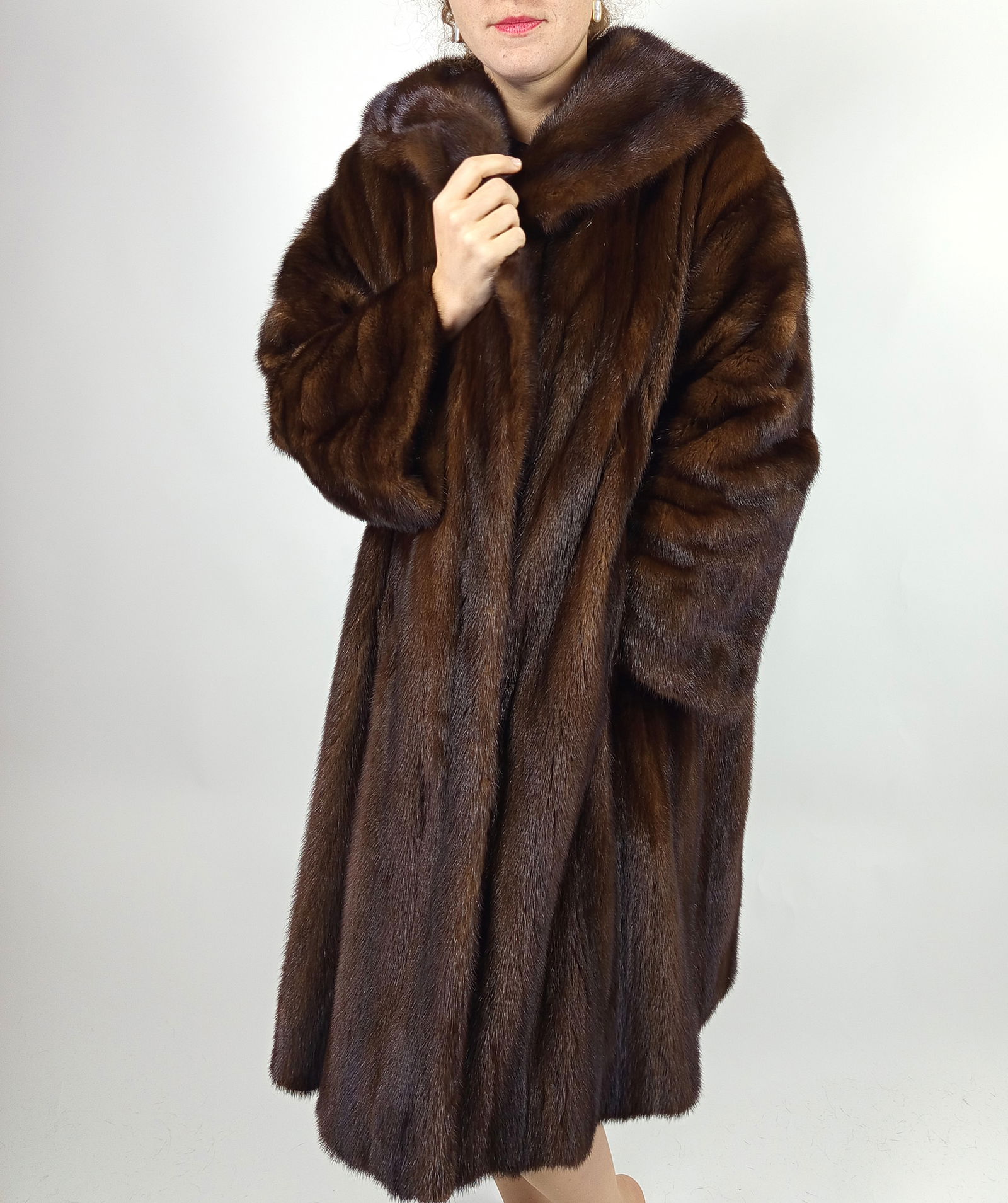 BROWN MINK FUR COAT EU: 3XL ; US: 24 - 9