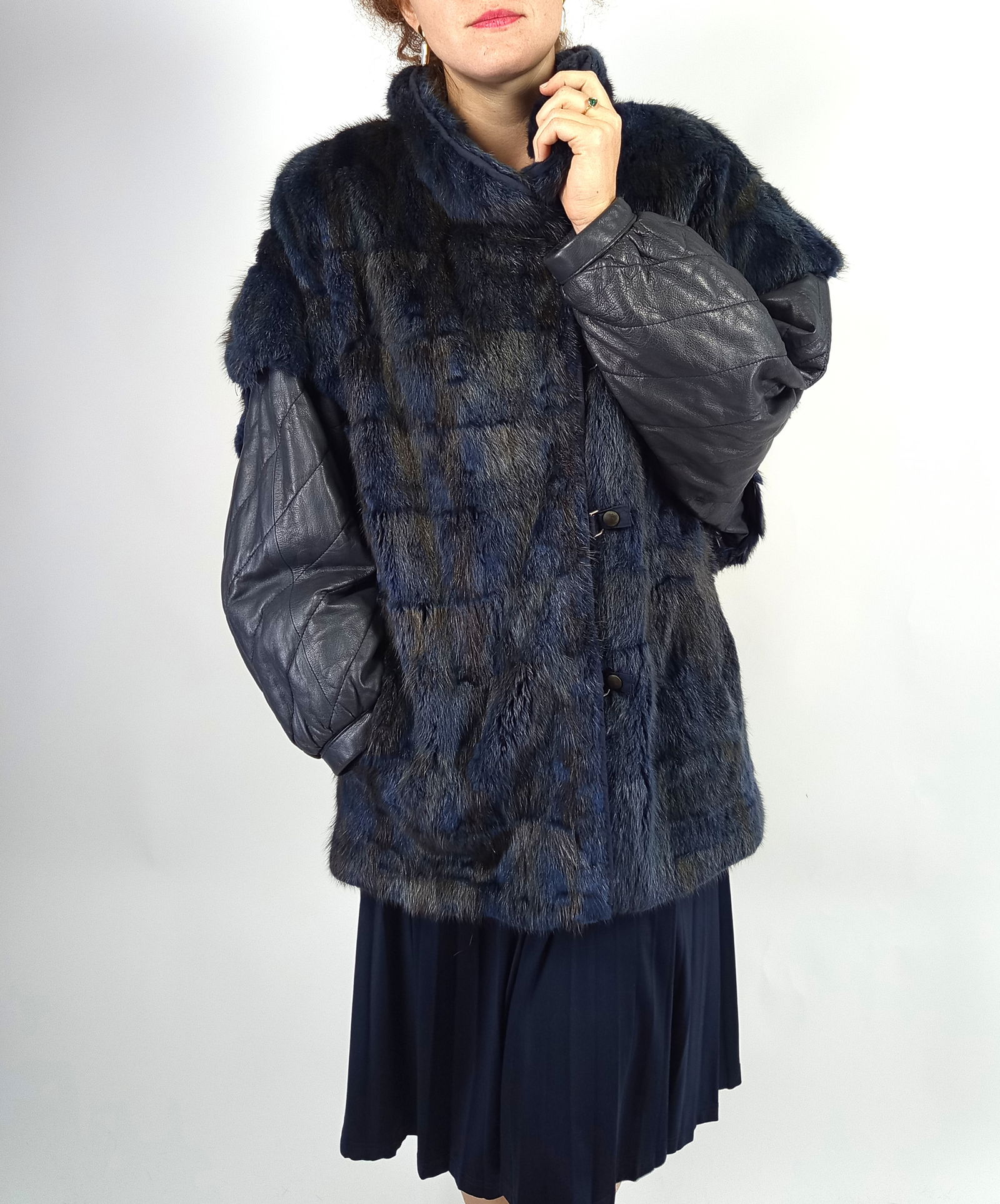 BLUE MINK FUR BOMBER JACKET EU: 3XL ; US: 24 - 3